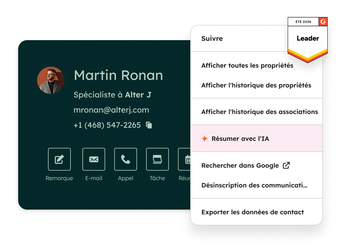 Logiciel HubSpot CRM avec gestion des contacts